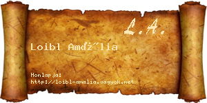 Loibl Amália névjegykártya